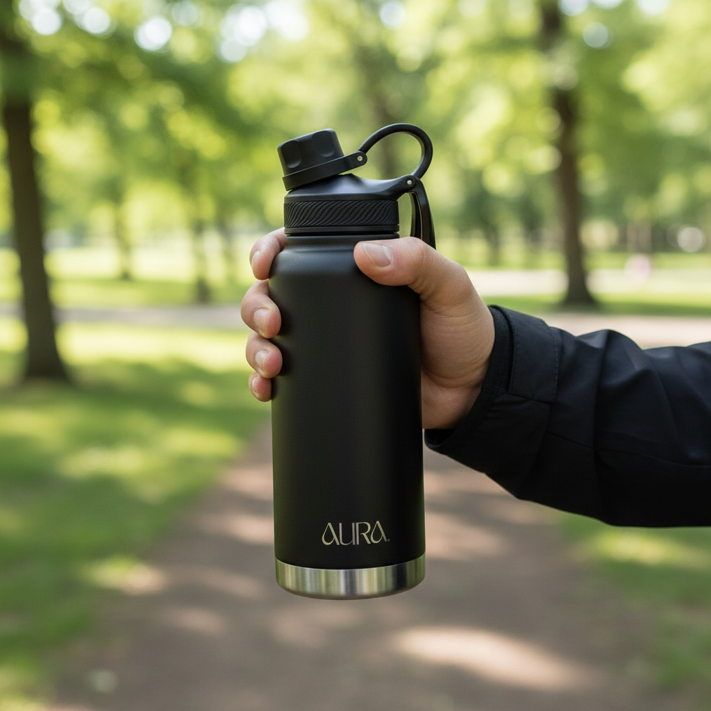 AURA Bottle Being Held